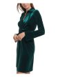 CALVIN KLEIN Womens Green Cuffed Sleeve V Neck Above The Knee Party Sheath Dress Online now