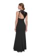 DKNY Womens Black Zippered Lined Strappy Cut Out Back Sleeveless Asymmetrical Neckline Full-Length Evening Gown Dress Cheap