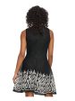 DKNY Womens Black Mesh Zippered Lined Sleeveless Round Neck Above The Knee Party Fit + Flare Dress Sale