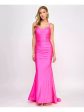 B DARLIN Womens Pink Zippered Fitted Shirred Small Train Spaghetti Strap Cowl Neck Full-Length Prom Gown Dress on Sale