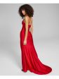 B DARLIN Womens Red Zippered Fitted Small Train Adjustable Straps Spaghetti Strap Cowl Neck Full-Length Evening Gown Dress Supply