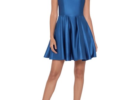 BLONDIE NITES Womens Zippered Spaghetti Strap Sweetheart Neckline Short Party Fit + Flare Dress Sale