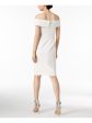 CALVIN KLEIN Womens White Zippered Sleeveless Off Shoulder Above The Knee Cocktail Sheath Dress Supply