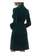 CALVIN KLEIN Womens Green Cuffed Sleeve V Neck Above The Knee Party Sheath Dress Online now