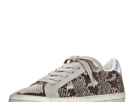 AQUA Womens Blush Pink Embossed Snake Print Mixed Media Padded Metallic Play Round Toe Platform Lace-Up Athletic Sneakers Shoes M on Sale