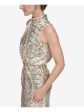 ELIZA J Womens Beige Zippered Sequined Lined Sleeveless Halter Above The Knee Cocktail Blouson Dress Sale