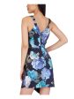 BCX Womens Ruched Floral Sleeveless V Neck Short Party Body Con Dress Online now