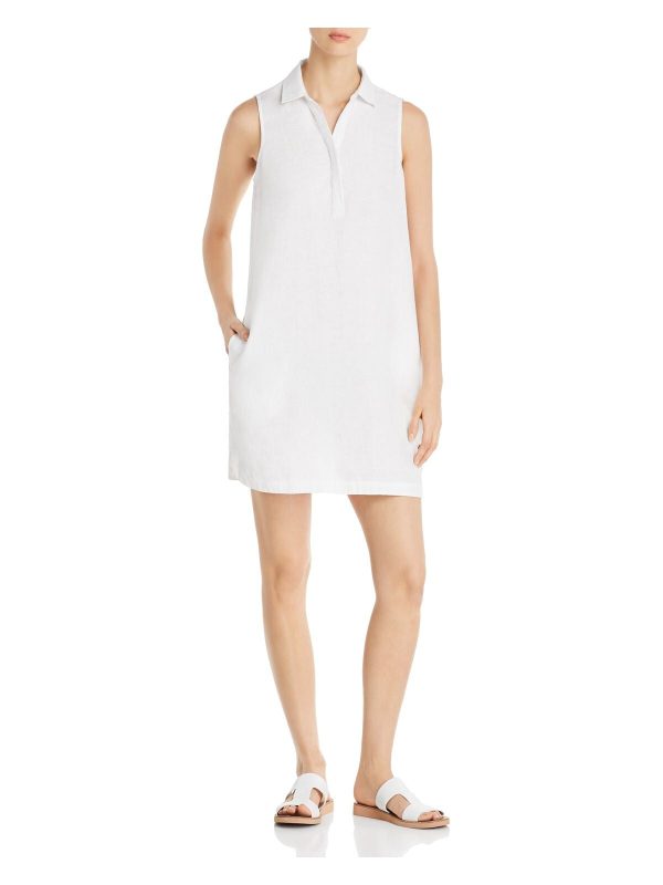 BEACHLUNCHLOUNGE COLLECTION Womens Pocketed Sleeveless Mini Shift Dress Hot on Sale