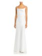 AQUA FORMAL Womens Ivory Zippered Rhinestone Straps Seamed Waist Sleeveless Cowl Neck Full-Length Formal Mermaid Dress Online now