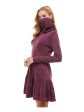 BEBOP Womens Maroon Heather Crew Neck Short Fit + Flare Dress Online Hot Sale