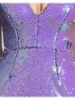 DRESS THE POPULATION Womens Purple Sequined Zippered Lined Short Sleeve V Neck Above The Knee Party Sheath Dress Hot on Sale