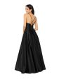 BLONDIE NITES Womens Black Zippered Pocketed Pleated Tulle Padded Semi-sheer Spaghetti Strap Cowl Neck Full-Length Formal Gown Dress on Sale