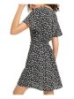 CITY STUDIO Womens Black Floral Short Sleeve Jewel Neck Short Fit + Flare Dress Online Sale