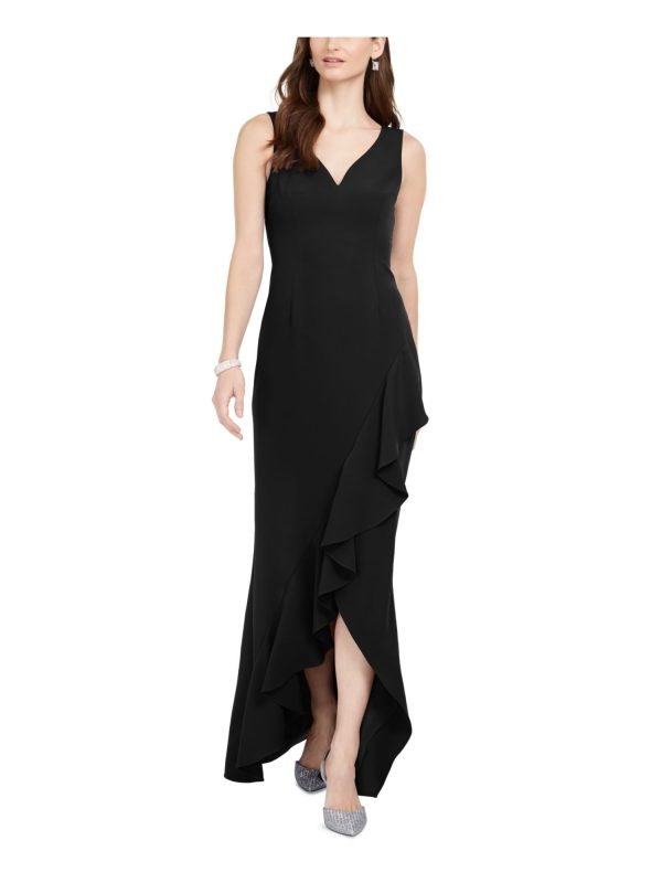 ADRIANNA PAPELL Womens Slitted Sleeveless V Neck Full-Length Formal Sheath Dress Online