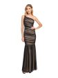 B DARLIN Womens Black Zippered Lined Ruched Sleeveless Asymmetrical Neckline Full-Length Evening Mermaid Dress Fashion