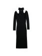 ALMOST FAMOUS Womens Black Cold Shoulder Ribbed Long Sleeve Mock Neck Knee Length Party Body Con Dress on Sale