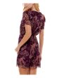 CITY STUDIO Womens Stretch Ruffled Paisley Flutter Sleeve Surplice Neckline Mini Fit + Flare Dress Fashion