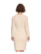 DKNY Womens Beige Zippered Pocketed Banded Waist Long Sleeve V Neck Above The Knee Wear To Work Sheath Dress Online now