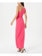 CALVIN KLEIN Womens Pink Ruched Sleeveless Asymmetrical Neckline Maxi Evening Sheath Dress Online Hot Sale