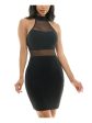 BEBE Womens Black Sleeveless Halter Short Party Body Con Dress For Sale