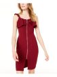 CRAVE FAME Womens Burgundy Sleeveless Scoop Neck Above The Knee Cocktail Body Con Dress on Sale