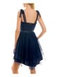 CITY STUDIO Womens Navy Mesh Pleated Zippered Corset-style Bodice Hi-lo Hem Sleeveless Sweetheart Neckline Above The Knee Party Fit + Flare Dress Online Sale