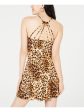 BCX Womens Beige Animal Print Halter Short Party Fit + Flare Dress Online now