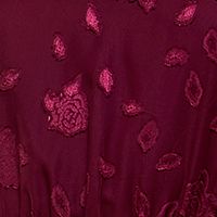 CITY STUDIO Womens Burgundy Lace Tie Waist Keyhole Back Closure Floral Balloon Sleeve V Neck Short Party Ruffled Dress Sale