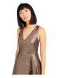 CALVIN KLEIN Womens Sleeveless V Neck Formal Hi-Lo Dress Sale