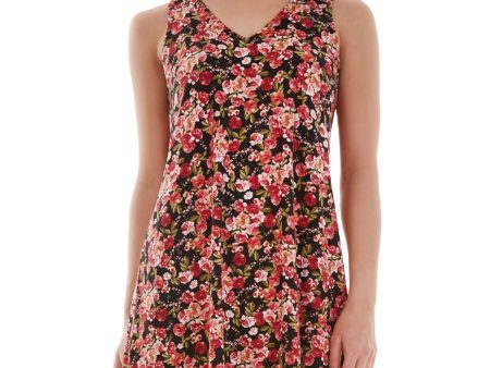 BCX Womens Floral Sleeveless V Neck Mini Shift Dress Cheap