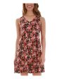 BCX Womens Floral Sleeveless V Neck Mini Shift Dress Cheap