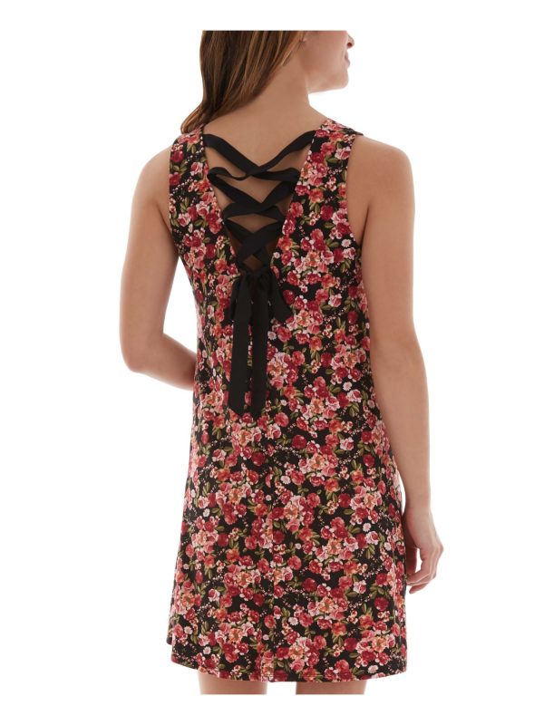 BCX Womens Floral Sleeveless V Neck Mini Shift Dress Cheap