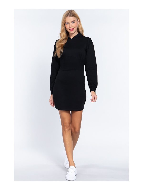 ALMOST FAMOUS Womens Black Stretch Long Sleeve Mini Sheath Dress Cheap