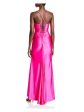 AQUA FORMAL Womens Pink Lined Drape Front Lace Up Back Corset Spaghetti Strap Sweetheart Neckline Full-Length Evening Gown Dress Sale