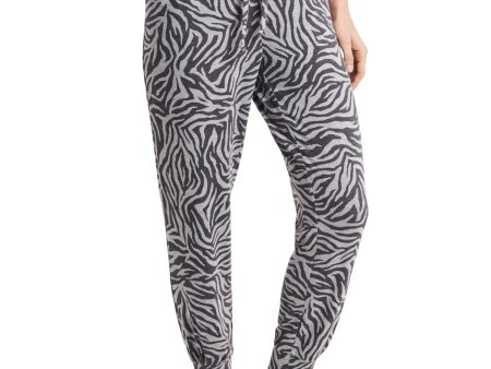 1. STATE Womens Gray Stretch Pocketed Drawstring Jogger Elastic Waist Animal Print Lounge Pants For Discount