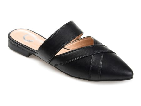 JOURNEE COLLECTION Womens Black Crisscross Cushioned Stasi Pointed Toe Slip On Mules N Online Hot Sale