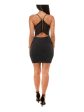 EMERALD SUNDAE Womens Black Zippered Cut Out Lace Back Padded Cups Spaghetti Strap V Neck Short Party Body Con Dress Online