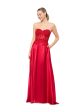 BLONDIE NITES Womens Red Zippered Rhinestone Lace Up Back Illusion-detail Floral Sleeveless Sweetheart Neckline Full-Length Formal Gown Dress Online