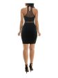 BEBE Womens Black Sleeveless Halter Short Party Body Con Dress For Sale