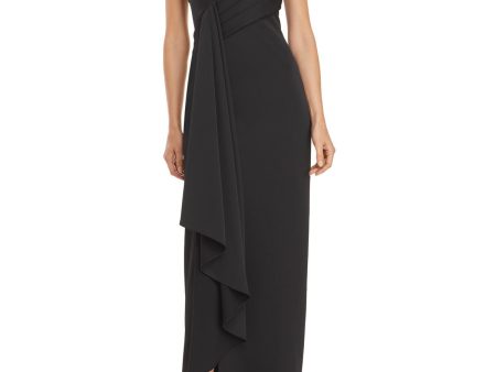 AIDAN MATTOX Womens Ruched Sleeveless Halter Full-Length Evening Sheath Dress Online Sale