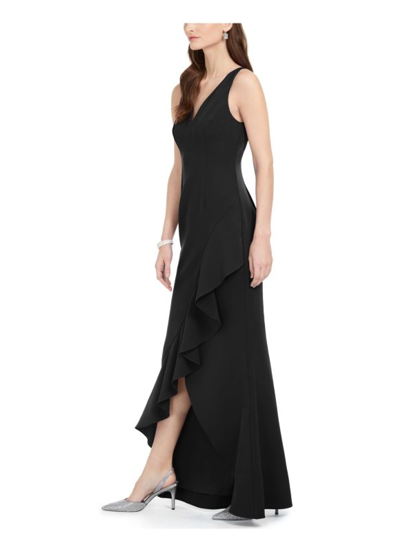 ADRIANNA PAPELL Womens Slitted Sleeveless V Neck Full-Length Formal Sheath Dress Online