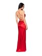 BLONDIE NITES Womens Red Zippered Slitted Draped Neck Lace-up Open Back Full-Length Formal Gown Dress Cheap