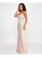 CITY STUDIO Womens Pink Embellished Zippered Glitter Sheer Lined Adjustable Spaghetti Strap Sweetheart Neckline Full-Length Formal Gown Dress Online