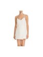 FRENCH CONNECTION Womens White Spaghetti Strap V Neck Short Shift Dress Online Hot Sale