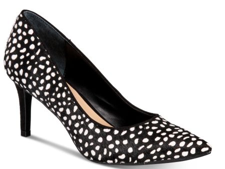 ALFANI Womens Black Animal Print Flexible Cushioned Jeules Pointed Toe Stiletto Slip On Dress Pumps Shoes M Online