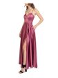 B DARLIN Womens Red Slitted Strappy Back Spaghetti Strap Sweetheart Neckline Full-Length Prom Fit + Flare Dress Online