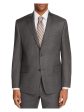 MICHAEL KORS Mens Sharkskin Gray Single Breasted, Classic Fit Wool Blend Blazer Sale