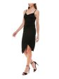 ALMOST FAMOUS Womens Black Spaghetti Strap Sweetheart Cocktail Body Con Dress Online Hot Sale