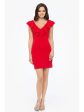 BLONDIE NITES Womens Ruffled Flutter Sleeve V Neck Short Party Sheath Dress Sale