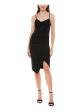 ALMOST FAMOUS Womens Black Spaghetti Strap Square Neck Cocktail Body Con Dress Sale